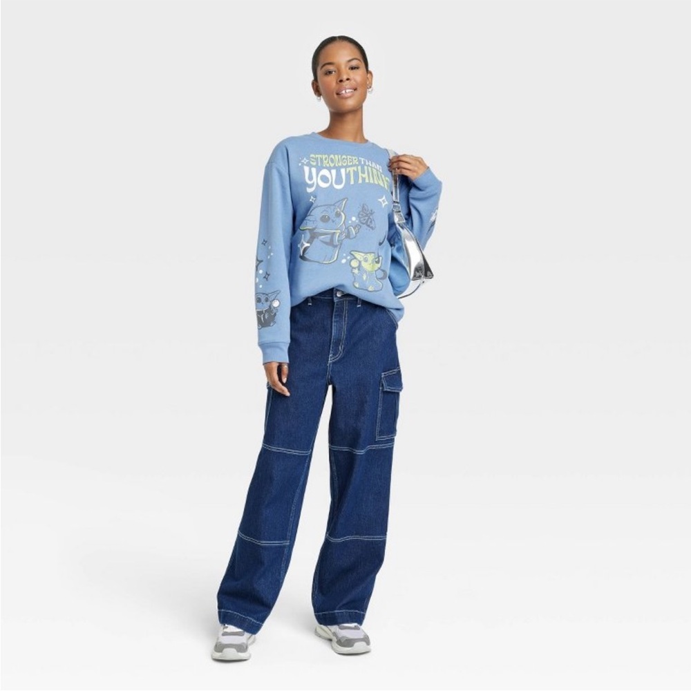 disney's grogu stronger than you sweatshirt medium NWT - Picture 3 of 5